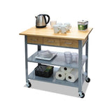 Countertop Serving Cart, 35.5w X 19.75d X 34.25h, Silver-brown