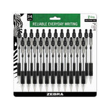 Z-grip Retractable Ballpoint Pen, Medium 1 Mm, Black Ink, Clear Barrel, 24-pack