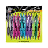 Z-grip Retractable Ballpoint Pen, 1 Mm, Assorted Ink, Clear Barrel, 24-pack