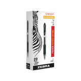 Sarasa Dry Gel X20 Retractable Gel Pen Value Pack, Medium 0.7mm, Black Ink, Smoke Barrel, 24-box