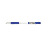 Z-grip Retractable Ballpoint Pen, Medium 1 Mm, Blue Ink, Clear Barrel, Dozen