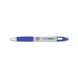 Z-grip Max Retractable Ballpoint Pen, Medium 1mm, Blue Ink, Silver Barrel, Dozen