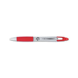 Z-grip Max Retractable Ballpoint Pen, Medium 1mm, Red Ink, Silver Barrel, Dozen