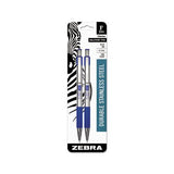 F-301 Retractable Ballpoint Pen, 0.7 Mm, Blue Ink, Stainless Steel-blue Barrel, 2-pack