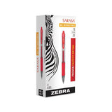 Sarasa Dry Gel X20 Retractable Gel Pen, Medium 0.7mm, Red Ink, Translucent Red Barrel, Dozen